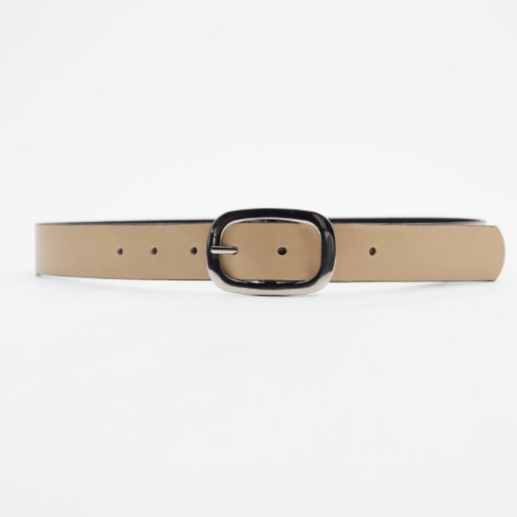 ZARA 100% LEATHER BELT WITH METAL BUCKEL main image 7